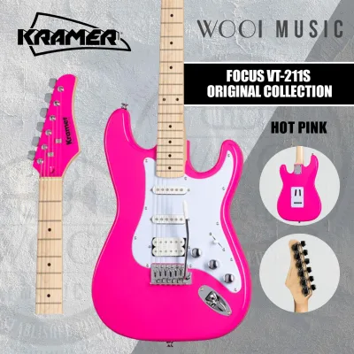 Kramer Focus VT-211S Original Collection Electric Guitar with Tremolo - Hot Pink [VT211S]