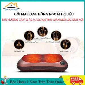 Gối Massage 8 Bi Hồng Ngoại Cao Cấp Máy Masage  Cổ Vai Gáy Hỗ Trợ Mát Xa Vùng Cổ Giảm Đau Vai Gáy Hiệu Quả Nhanh Chóng Giảm Mọi Căng Thẳng Stress. Bảo Hành Toàn  Quốc 24 Tháng.