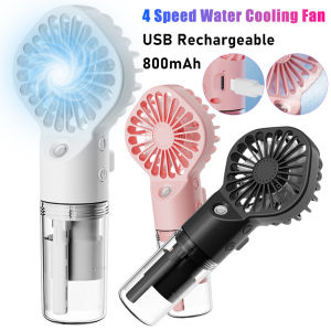 Handheld Cooling Spray Humidifier Fan USB Rechargeable Portable 4 Speed Humidification Fan Desk Misting Fan for Home Office Dorm