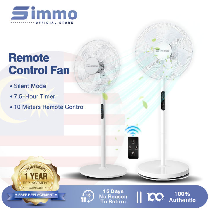 SIMMO Fan Remote Control Floor Fan Kipas 16 Inch Big Fan 8 Levels