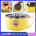 Bát Ăn Mì Có Nắp 2 Lớp Lõi Inox Giữ Nhiệt Lớp Ngoài Nhựa Cách Nhiệt In Hình Dễ Thương Có Quai Cầm Cao Cấp - Bát úp mỳ / Ca Đựng Mì / Bát Ăn Mì - Bát Ăn Cơm Kèm Nắp Đậy. 