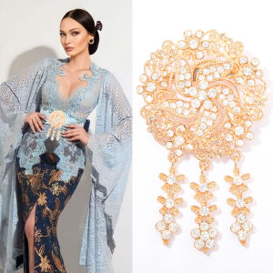 Bros Elegan Kristal Pearl Gaya Laut - Aksesoris Pernikahan/Bully/Wisuda