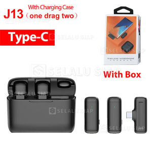 Microphone Nirkabel Lavalier Dual Wireless Mic Bluetooth Portable Mic Clip On Wireless Microphone 2 Mic Untuk Live Vlog Youtube Tiktok