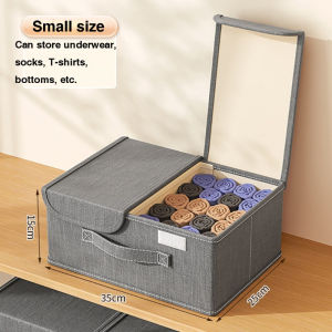 2 In 1 Set Foldable Extra Large Clothes Storage Box with Double Cover Stackable Wardrobe Organizer