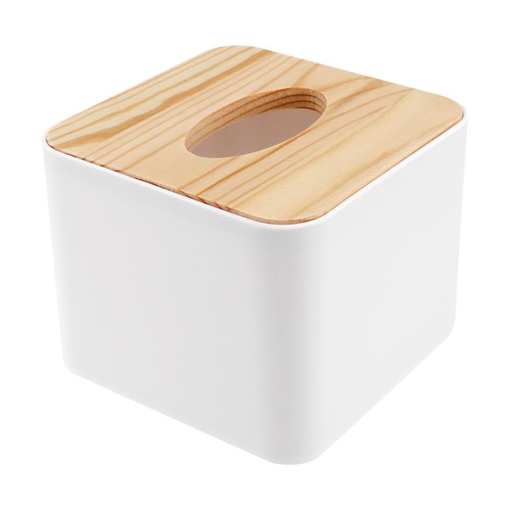 Square Tissue Box Tissue Box with Wooden Lid Household Removable Mini ...