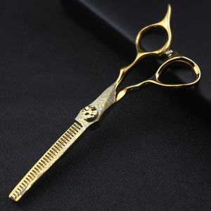 Salon barber shop special scissor 6 inch golden professional hairdressing sparse scissor hair stylist haircut thinning scissor tool