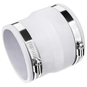 Round to Oval Duct Connector with Steel Drive Clamp for Recessed Dryer Exhaust Tube Vent Ventilation Hose Connector