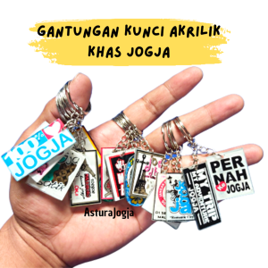 ASTURAJOGJA Paket 5pcs Gantungan Kunci Akrilik Khas JOGJA Souvenir Oleh Oleh Malioboro