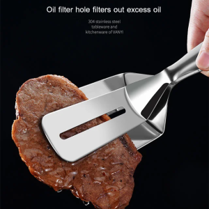 X20093005T-Multifunctional Double-Sided Food Flipping Frying Spatula Clamps Multifunctional Frying Spatula Clip  Use for Frying Fish Steak Pancakes and More