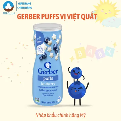 Bánh Ăn Dặm Nestle Gerber Puffs hình ngôi sao 42g vị Dâu Táo Việt Quất Chuối