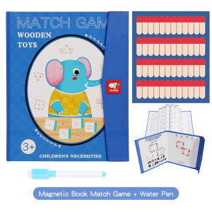 Magnetic Matchstick Puzzle Book Matching Game Kids Brain Teasers Logic Game Preschool Educational Wooden Toys for Children Parent-child Montessori Learning Toys Logical Thinking Training Educational Math Toys for Toddlers Moving the wrong match Fun game