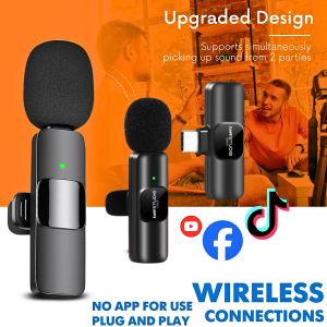READY TaffSTUDIO Mikrofon Mik Mic Wireless Clip On hp buat ngonten android USB Type C 2.4GHz ODR08