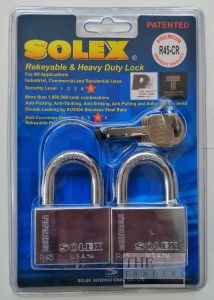 [100% ORIGINAL] SOLEX PREMIUM CR45 KEY ALIKE 2:1 PADLOCK (45mm) - CR45
