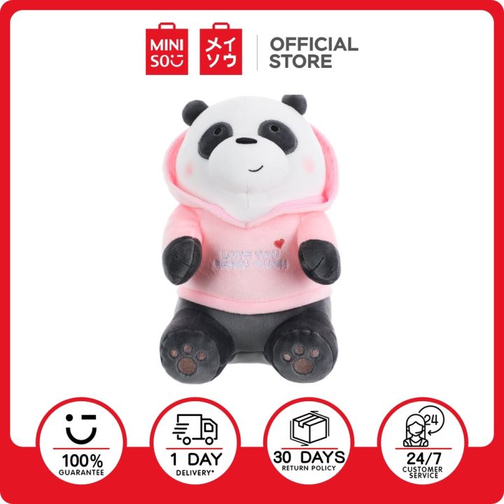 ♨Miniso We Bare Bears Plush Stuffed Toy With Hoodie For Kids Gift