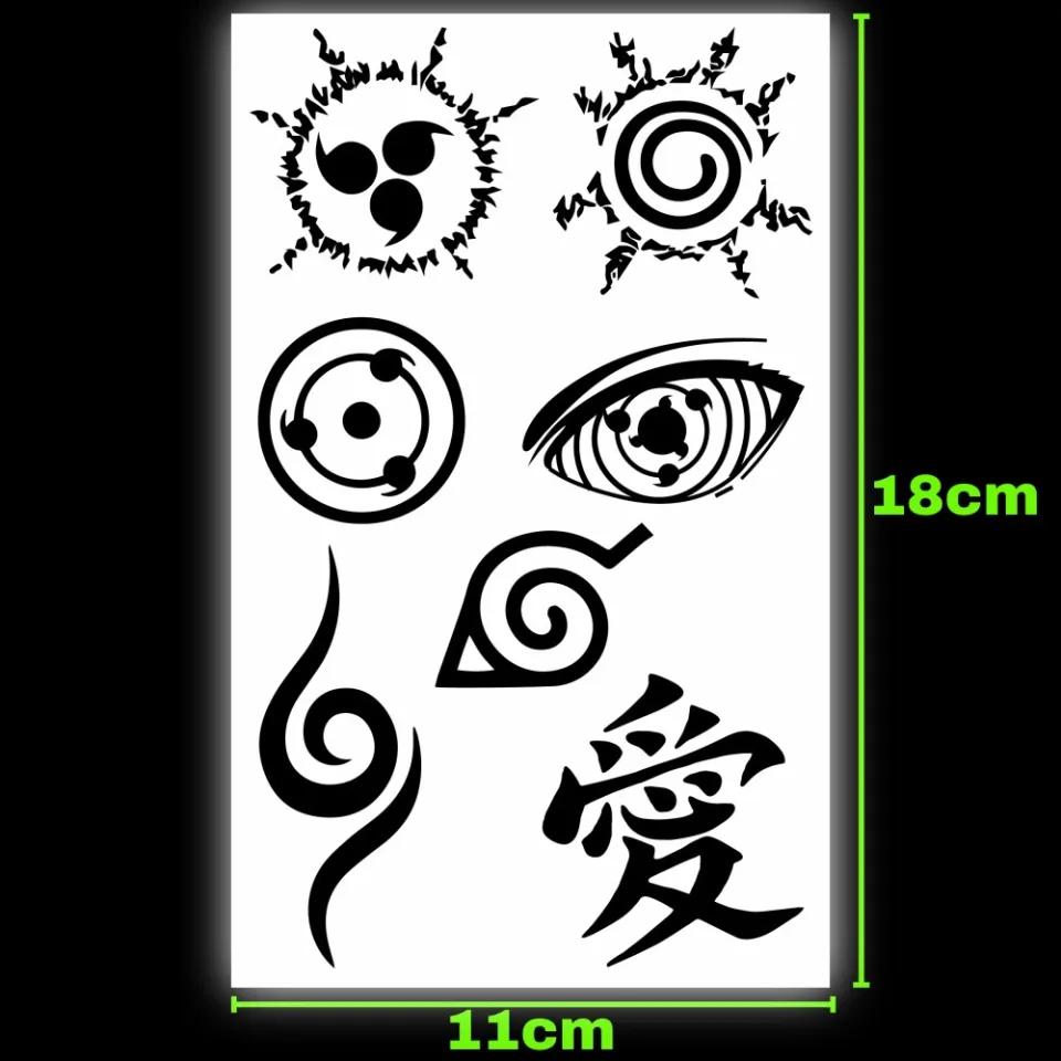 SAI MAGIC TATTOO 184 Lasts To 2 Weeks Tattoo Sticker Waterproof Long  Lasting Temporary Fake Tattoo Naruto Sharingan Rinnegan Gaara Wrist Herbal  Henna Tattoo 18CM×11CM | Lazada PH