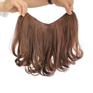 XINSU38 Female Women U-shaped Hairpiece Korean Clip In Hair Extensions Long Curly Hair Hair Styling Tool Big Wave Wig