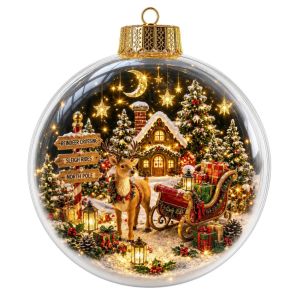 SQMETR có đèn trang trí Giáng sinh Chất liệu acrylic. Thiết kế trong suốt. dây chuyền hình ông già Noel An toàn. Kích thước 8CM dây chuyền hình cây thông Noel Cây thông Noel
