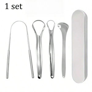 Stainless Steel Tongue Scraper For Bad Breath Removal And Oral Hygiene U-Shaped Safe Tool For Adults