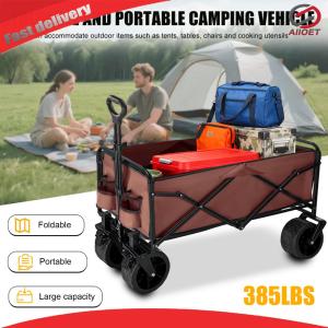 Camping Hand Truck Swivel Wheels Extended Picnic Trolley Multifunction Camper Cart for Tents Cooking Utensils Storage