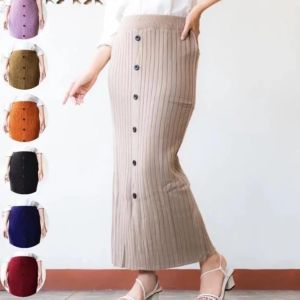 ROK CARGO KNIT HORNETSAKU DEPAN PREMIUM UKURAN S M L XL XXL STANDART DAN JUMBO/ROK SPAN PANJANG RAJUT CARGO DEPAN