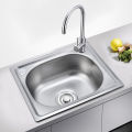 Chậu rửa chén bát đơn chất liệu inox 201, chậu 1 hố kích thước 37x42cm, đã kèm bộ xả thoát nước. 