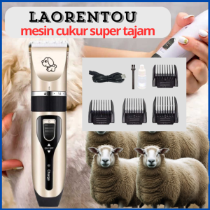 COD Mesin alat cukur Elektrik Bulu Hewan Anjing domba garut kucing tanpa kabel cas - LAORENTOU P2