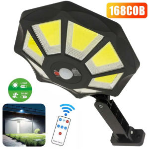 Solar Lights Outdoor Motion Sensor Lamp White Powered Pool Garden Flood Fence Outside Security Wall With Street Light Spotlights For Yard Detector Adjustable Led Waterproof Remote