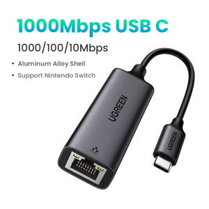 UGREEN Type C Network Adapter Ethernet Adapter RJ45 Network Lan Adaptor 1000Mbps for Nintendo Switch SAMSUNG s25 ultra s24 S23 S22 MacBook Dell XPS Lenovo
