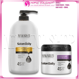(PAKET) MAKARIZO Professional Salon Daily Conditioner 950ml + Hair Mask 500ml Keratin Collagen Aloe