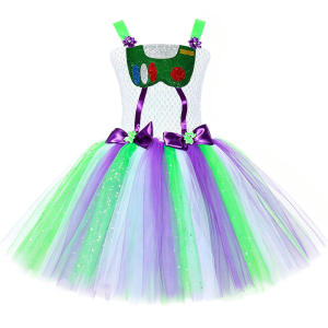 11.11 Outer Space Printed Mesh Tutu Outfit Classic Astronaut Silhouette for Outdoor Parade Space Theme Character Photography Prop h261016