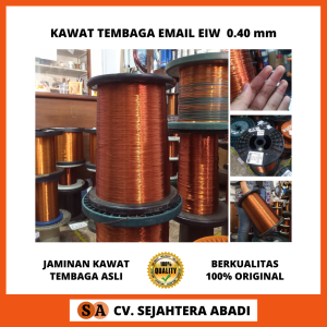 JAMINAN KAWAT TEMBAGA ASLI MERK EIW Kawat Tembaga Email Ukuran Tebal Kawat 0.40 040 mm 0.40mm 040mm Dijual per 100gr 100 Gram Gr 1 Ons Dipakai Buat Gulung Dinamo Trafo Tamiya Generator Spull Termurah