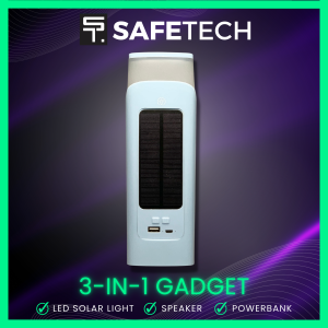 SAFETECH 3-IN-1 LED Solar Light | Powerbank | Bluetooth Speaker 4.5W Power | Solar Charging 2000mah Battery