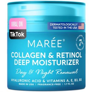 Kem dưỡng ẩm MAREE COLLAGEN & RETINOL DEEP MOISTURIZER Day & Night Renewal 17oz với Collagen Hyaluronic Acid Retinol Vitamin A & E chống lão hóa của Mỹ