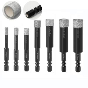 5~16mm Hex Handle Vaccum Brazed Diamond Dry Drill Bit Set Hole Saw Cutter Hole Open for Granite Marble Ceramic Tile Glass Stone