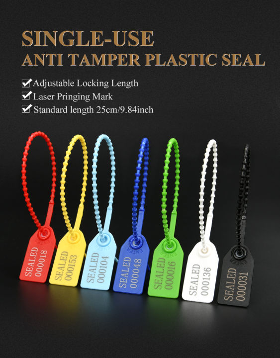 50pcs Security Tags Plastic Tamper Seals, Zip Ties for Fire