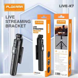 PLOKAMA Tongsis Tripod 1.7 Meter 2 Meter Selfie Stick Remote Bluetooth 4 in 1 360 Handphone HP LED Dua Lampu Stabilizer Fill Light Gimbal Untuk Kamera Ring Light
