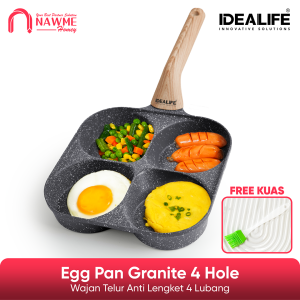 Egg Pan Granite 4 Hole Diecast Wajan Penggorengan Telur Anti Lengket Dengan 4 Lubang IL-24A