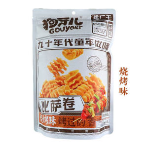 狗牙儿-Pizza卷188g BBQ味/花椒味/番茄味/香辣味 酥脆膨化食品 追剧办公室零食 GOUYAER-Pizza Roll-BBQ Flavor/Sichuan Pepper Flavor/Tomato Flavor/Spicy Flavor 188G