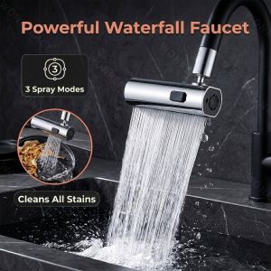 Sink Water Faucet Universal F22/M24 720° Spin 3 Modes Strong Pressure Bubbler for Kitchen Washbasin