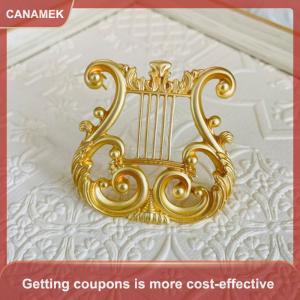 【CANAMEK 】 Vintage en Harp Brooch Jewelry Musical Suit Pin For Cardigan Sweater Retro Gift Items