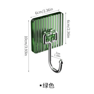 Ready stock Light luxury acrylic hook free punching adhesive hook strong load-bearing bathroom transparent storage clothes hook