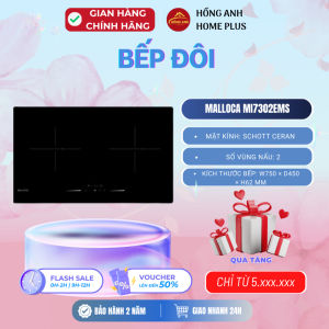 Bếp từ đôi Malloca MI7302EMS kính Schott Ceran màu đen nhập khẩu châu Âu