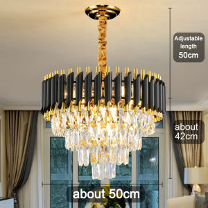 GEJIESE 40W crystal chandelier light modern deisgn sala high ceiling low ceiling crystal drop lights pendant light 8 bulbs modern luxury crystal chandeliers for dinning room living room