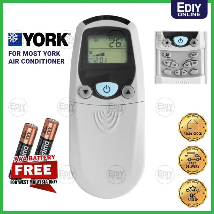 【𝐅𝐑𝐄𝐄 𝐁𝐀𝐓𝐓𝐄𝐑𝐘 𝐀𝐀𝐀 𝐗𝟐】 Y0rk Air Cond Conditioner Remote Control 041 ...