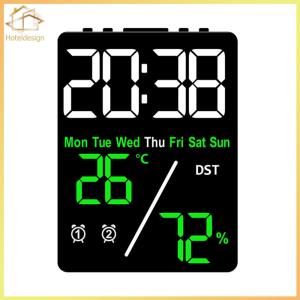 Atomic Clocks with Temperature Indoor Humidity Automatic Dimming Compact Desk Clock Small Desk Clock for Bedrooms Office