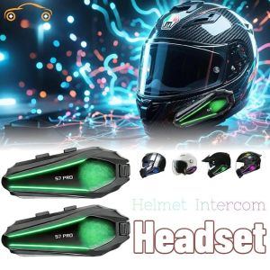 S7 Pro Wireless Bluetooth Motorcycle Helmet Intercom Headset Music Share 2in1 Microphone