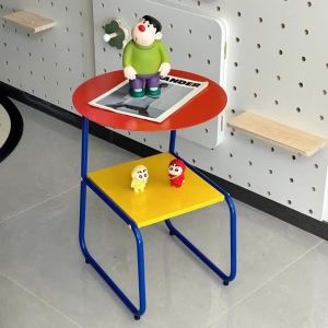 FFBH Metal Coffee Table Removable Modern Storage Tea Table Simple Round Cute Desks Home Interior Living Room Furniture Decoration 9H4B3