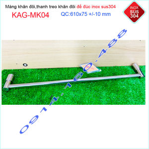 Thanh treo khăn inox 304 KAG-MK04 đơn giá phơi vắt khăn đế tròn SUS304 đúc cao cấp thiết kế sang trọng