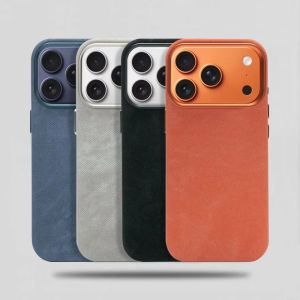 Luxury Fiber Leather Shockproof Case For iPhone 17 Pro Max 16 15 17Air For MagSafe Wireless Charging Back Cover Flannel