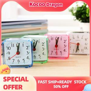 Kocoo นาฬิกาปลุกแบบอนาล็อกสำหรับนักเรียนน่ารักนาฬิกาปลุกตั้งโต๊ะนาฬิกาสี่เหลี่ยมขนาดกะทัดรัดข้างเตียงนาฬิกานักเรียนห้องนอนนาฬิกาปลุกอิเล็กทรอนิกส์